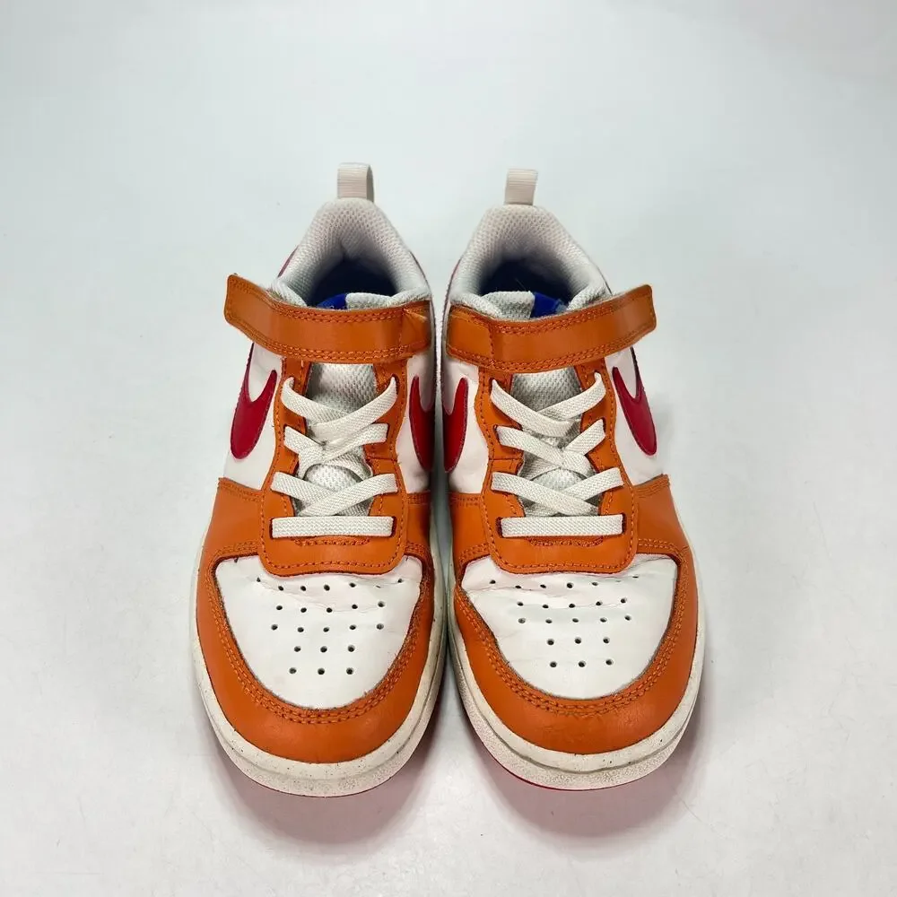 Nike Court Borough Low 2 White Orange Red Sneakers BQ5451-119 Youth Size 1.5Y